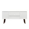 TV Stand Use in Living Room Furniture with 1 storage and 2 shelves Cabinet, high quality particle board,White