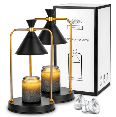 Marycele Candle Warmer Lamp, Electric Candle Lamp Warmer, Gifts for Mom, Bedroom Home Decor Dimmable Vintage Wax Melt Warmer for Scented Wax with 2 Bu